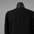bajra バジュラ / 美品 25AW ウール リネン コットン ツイード カウハイドアクセント 3ボタン ジャケット / 159BJ01 / size 3 (BLACK) 352087-in-ue