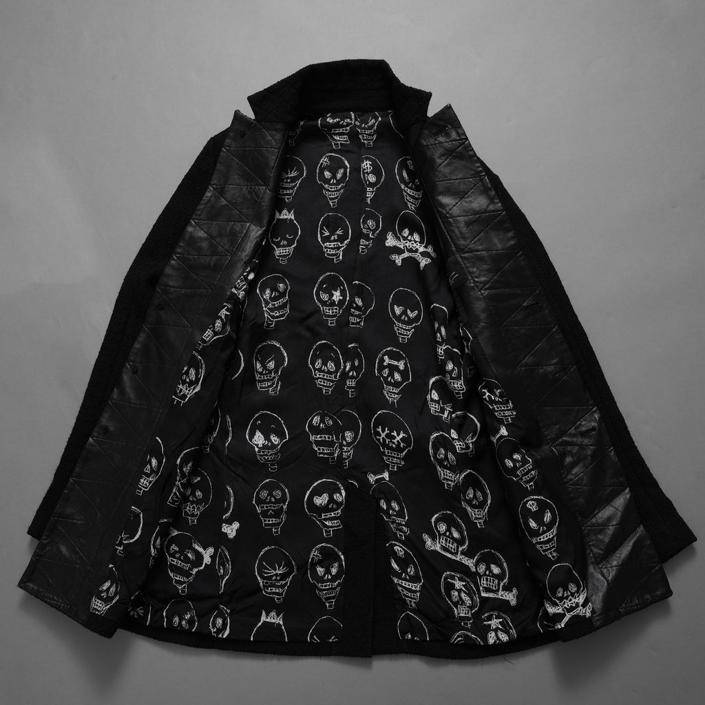 bajra バジュラ / 美品 25AW ウール リネン コットン ツイード カウハイドアクセント 3ボタン ジャケット / 159BJ01 / size 3 (BLACK) 352087-in-ue