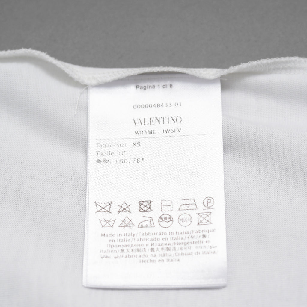 VALENTINO ヴァレンティノ / 22SS ロゴプリント エンブロイダリー  レースパネル  半袖Tシャツ / size XS (WHITE) レディース