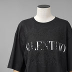 VALENTINO ヴァレンティノ /  20SS ロゴ レースパネル 半袖Tシャツ / オーバーサイズ  / WB3MG 14W6K7 / size S (BLACK) レディース