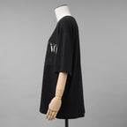 VALENTINO ヴァレンティノ /  20SS ロゴ レースパネル 半袖Tシャツ / オーバーサイズ  / WB3MG 14W6K7 / size S (BLACK) レディース
