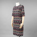 MISSONI ミッソーニ / 美品 23AW かぎ針編みニット 半袖ミニワンピース / DS23WG31 / size 44 (BLACK)