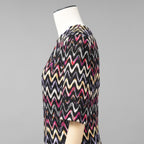 MISSONI ミッソーニ / 美品 23AW かぎ針編みニット 半袖ミニワンピース / DS23WG31 / size 44 (BLACK)