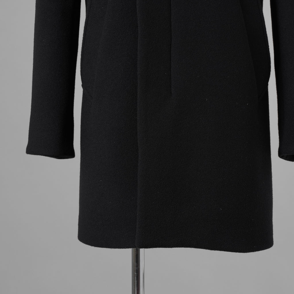 1PIU1UGUALE3 ウノピゥウノウグァーレトレ / 18AW 美品 WRAP NECK HOOD COAT ウールカシミア メルトンコート アウター / MRC060 WNY016 / size 4 (BLACK) 123023-alm