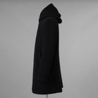 1PIU1UGUALE3 ウノピゥウノウグァーレトレ / 18AW 美品 WRAP NECK HOOD COAT ウールカシミア メルトンコート アウター / MRC060 WNY016 / size 4 (BLACK) 123023-alm