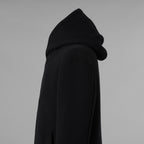 1PIU1UGUALE3 ウノピゥウノウグァーレトレ / 18AW 美品 WRAP NECK HOOD COAT ウールカシミア メルトンコート アウター / MRC060 WNY016 / size 4 (BLACK) 123023-alm