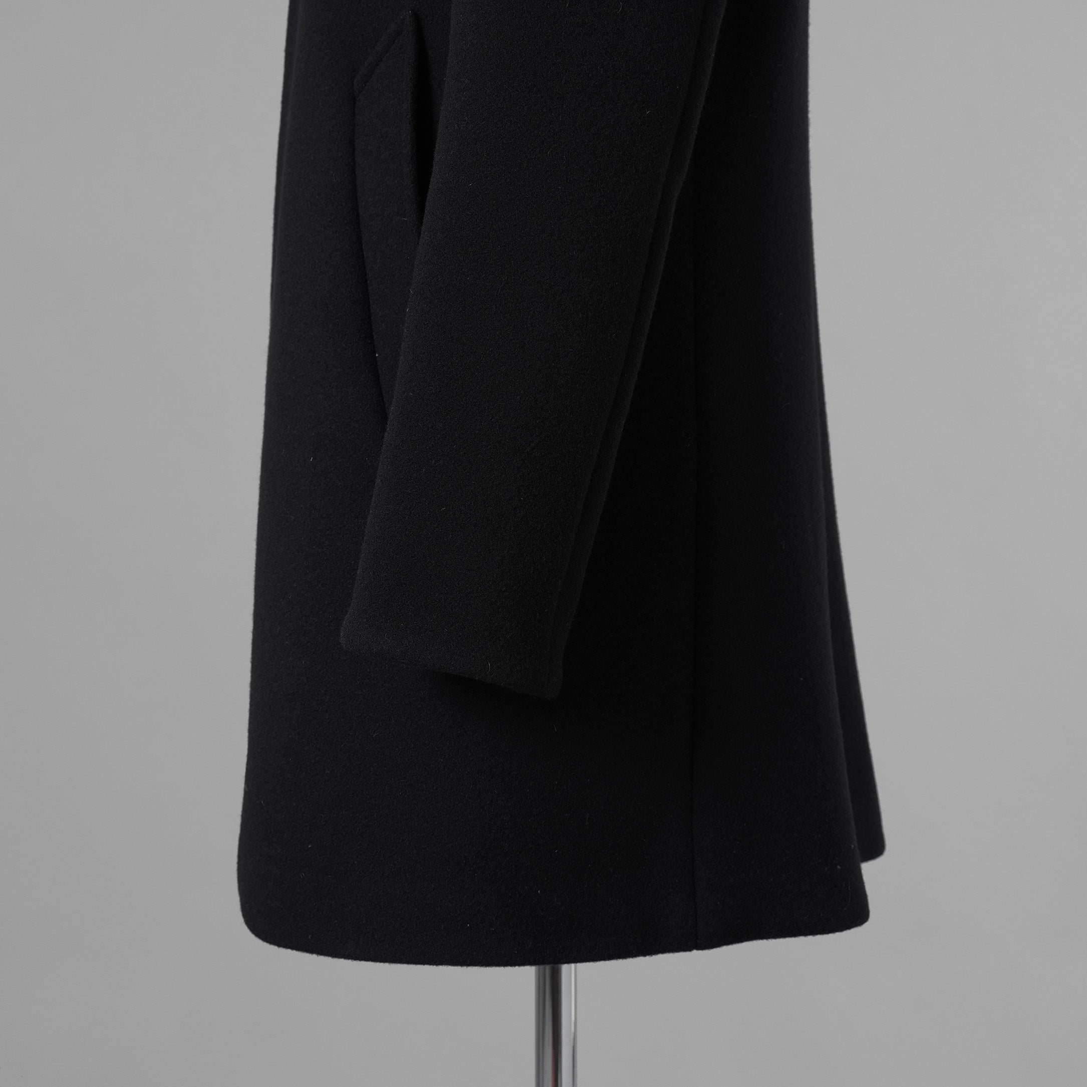 1PIU1UGUALE3 ウノピゥウノウグァーレトレ / 18AW 美品 WRAP NECK HOOD COAT ウールカシミア メルトンコート アウター / MRC060 WNY016 / size 4 (BLACK) 123023-alm
