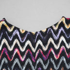 MISSONI ミッソーニ / 美品 23AW かぎ針編みニット 半袖ミニワンピース / DS23WG31 / size 44 (BLACK)