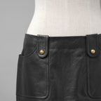 CELINE セリーヌ / 美品 23AW ラムレザー ミニスカート / 2H410305Q / size 38 (BLACK)