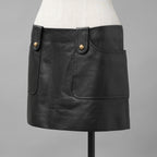CELINE セリーヌ / 美品 23AW ラムレザー ミニスカート / 2H410305Q / size 38 (BLACK)
