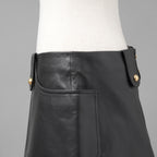 CELINE セリーヌ / 美品 23AW ラムレザー ミニスカート / 2H410305Q / size 38 (BLACK)
