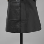 CELINE セリーヌ / 美品 23AW ラムレザー ミニスカート / 2H410305Q / size 38 (BLACK)