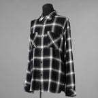 ISAMU KATAYAMA BACKLASH イサムカタヤマ バックラッシュ / 美品 24SSレーヨン オリジナル オンブレチェック ガーメントダイ 長袖シャツ / 2026-01 / size M (BLACK) 352093-in-ue