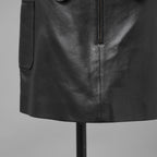 CELINE セリーヌ / 美品 23AW ラムレザー ミニスカート / 2H410305Q / size 38 (BLACK)