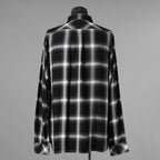 ISAMU KATAYAMA BACKLASH イサムカタヤマ バックラッシュ / 美品 24SSレーヨン オリジナル オンブレチェック ガーメントダイ 長袖シャツ / 2026-01 / size M (BLACK) 352093-in-ue