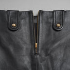 CELINE セリーヌ / 美品 23AW ラムレザー ミニスカート / 2H410305Q / size 38 (BLACK)