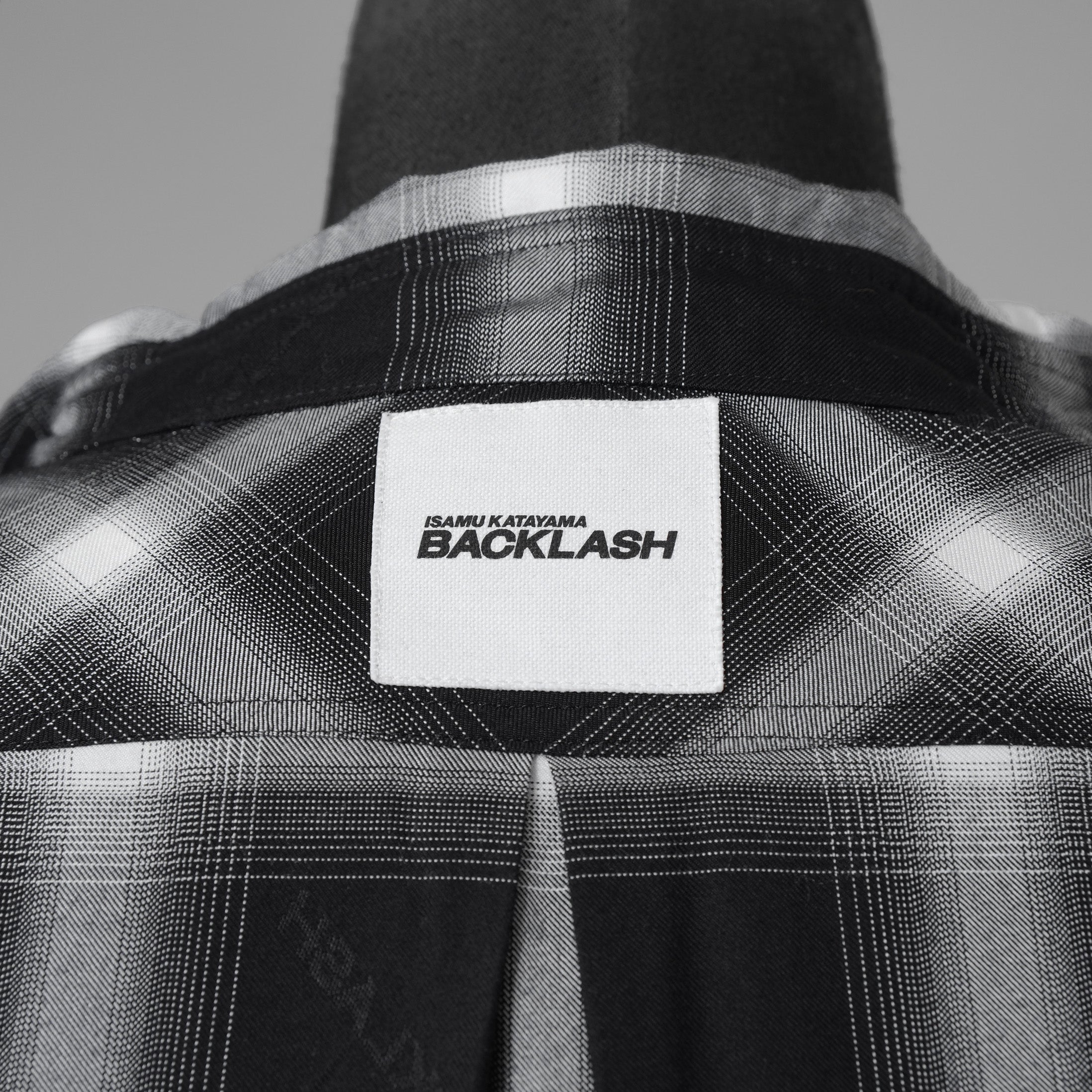 ISAMU KATAYAMA BACKLASH イサムカタヤマ バックラッシュ / 美品 24SSレーヨン オリジナル オンブレチェック ガーメントダイ 長袖シャツ / 2026-01 / size M (BLACK) 352093-in-ue