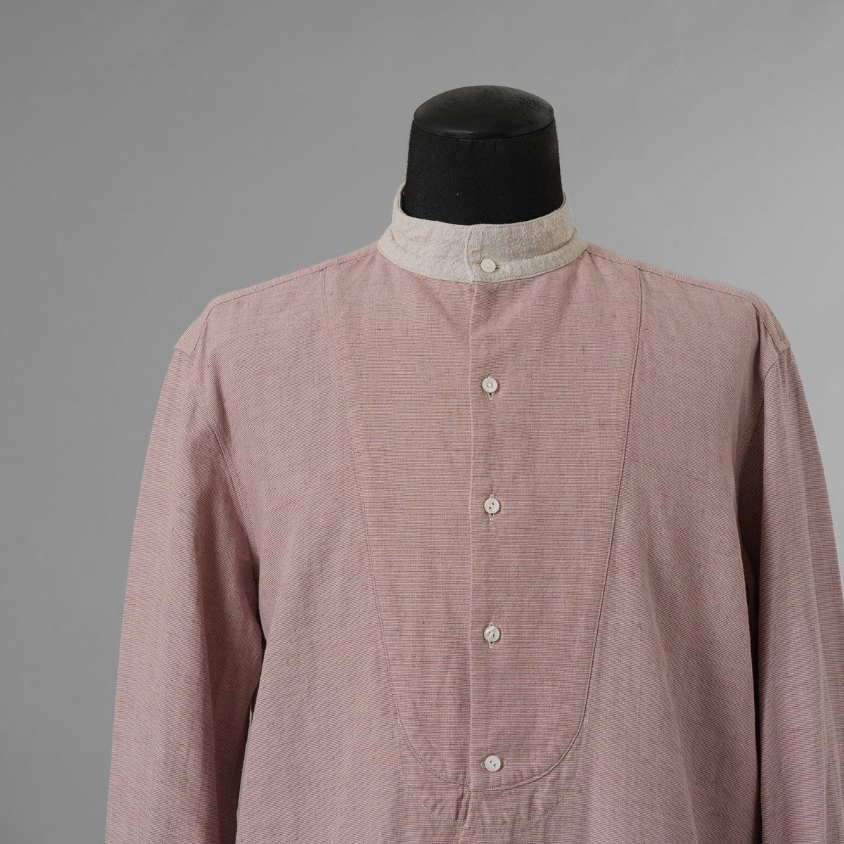SUS-SOUS シュスー / 美品 22SS shirts officers 長袖シャツ / 07-SS02307C / size 9 (PINK) 123022-alm