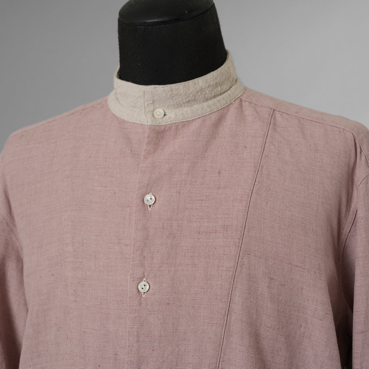 SUS-SOUS シュスー / 美品 22SS shirts officers 長袖シャツ / 07-SS02307C / size 9 (PINK) 123022-alm