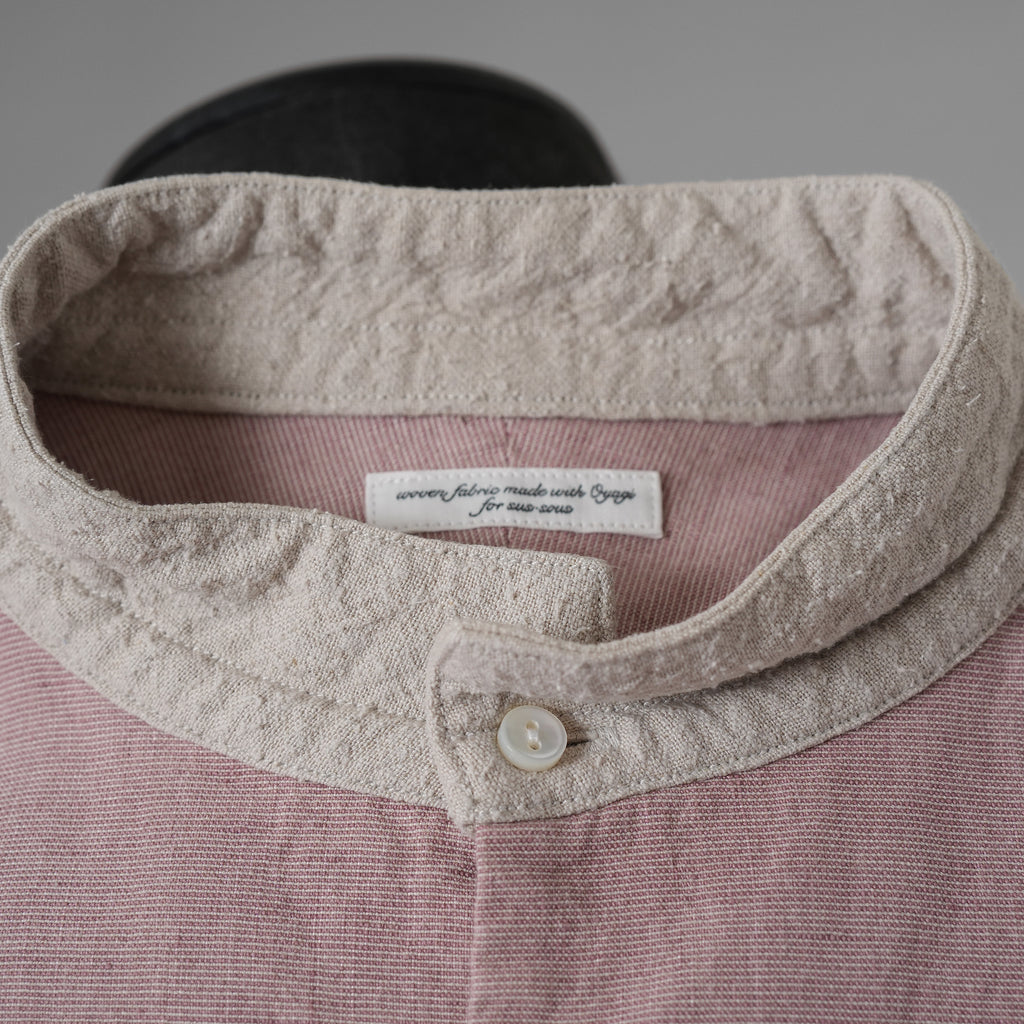SUS-SOUS シュスー / 美品 22SS shirts officers 長袖シャツ / 07-SS02307C / size 9 (PINK) 123022-alm
