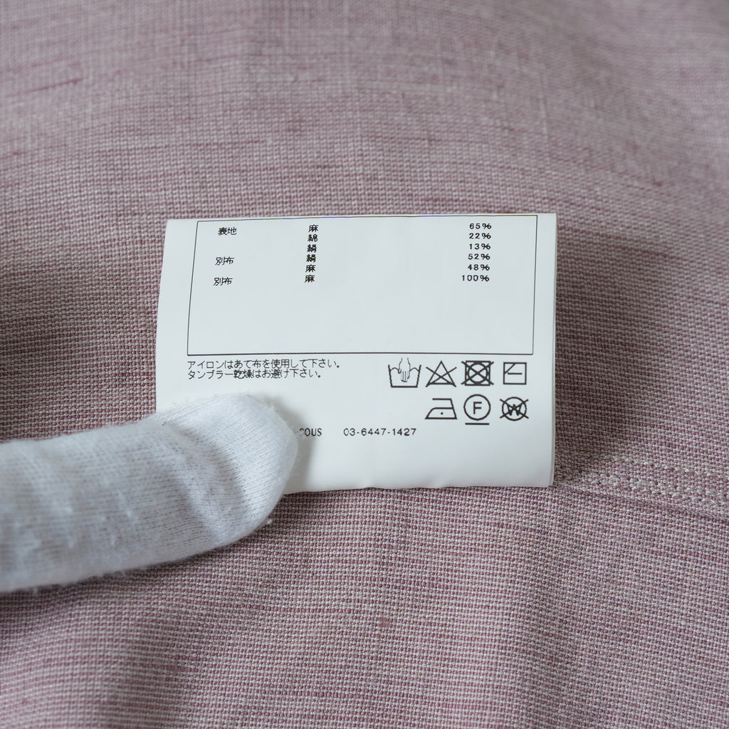 SUS-SOUS シュスー / 美品 22SS shirts officers 長袖シャツ / 07-SS02307C / size 9 (PINK) 123022-alm