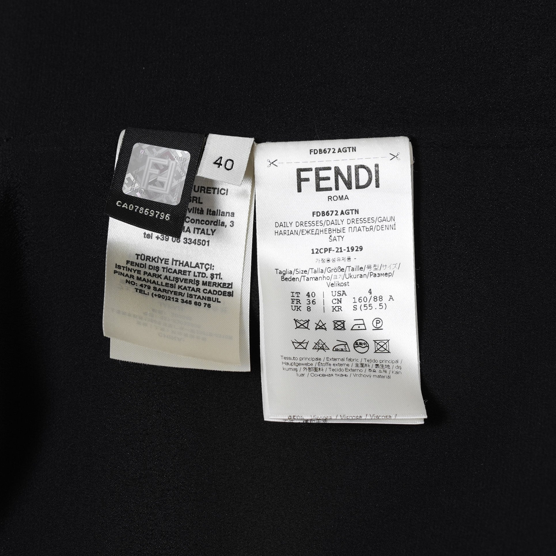 FENDI フェンディ / 美品 21AW 杏 着用 Lolcita Tuxedo Dress ジレドレス ワンピース / FDB672 AGTN / size 40 (BLACK) レディース 352091-izm