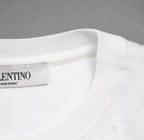 VALENTINO ヴァレンティノ / 22SS ロゴプリント エンブロイダリー  レースパネル  半袖Tシャツ / size XS (WHITE) レディース