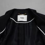 FENDI フェンディ / 美品 21AW Contrasting Lapel Tuxedo Blazer コントラスティング ラペル タキシード ブレザー ジャケット / FJ7215 AHLA / size 40 (BLACK) レディース 352092-izm