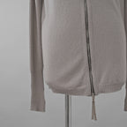 超希少 BORIS BIDJAN SABERI ボリスビジャンサベリ / 美品 カシミヤ 100% zipper2. シームレス3Dニット / FZB30008 / size S (LIGHT GRAY)