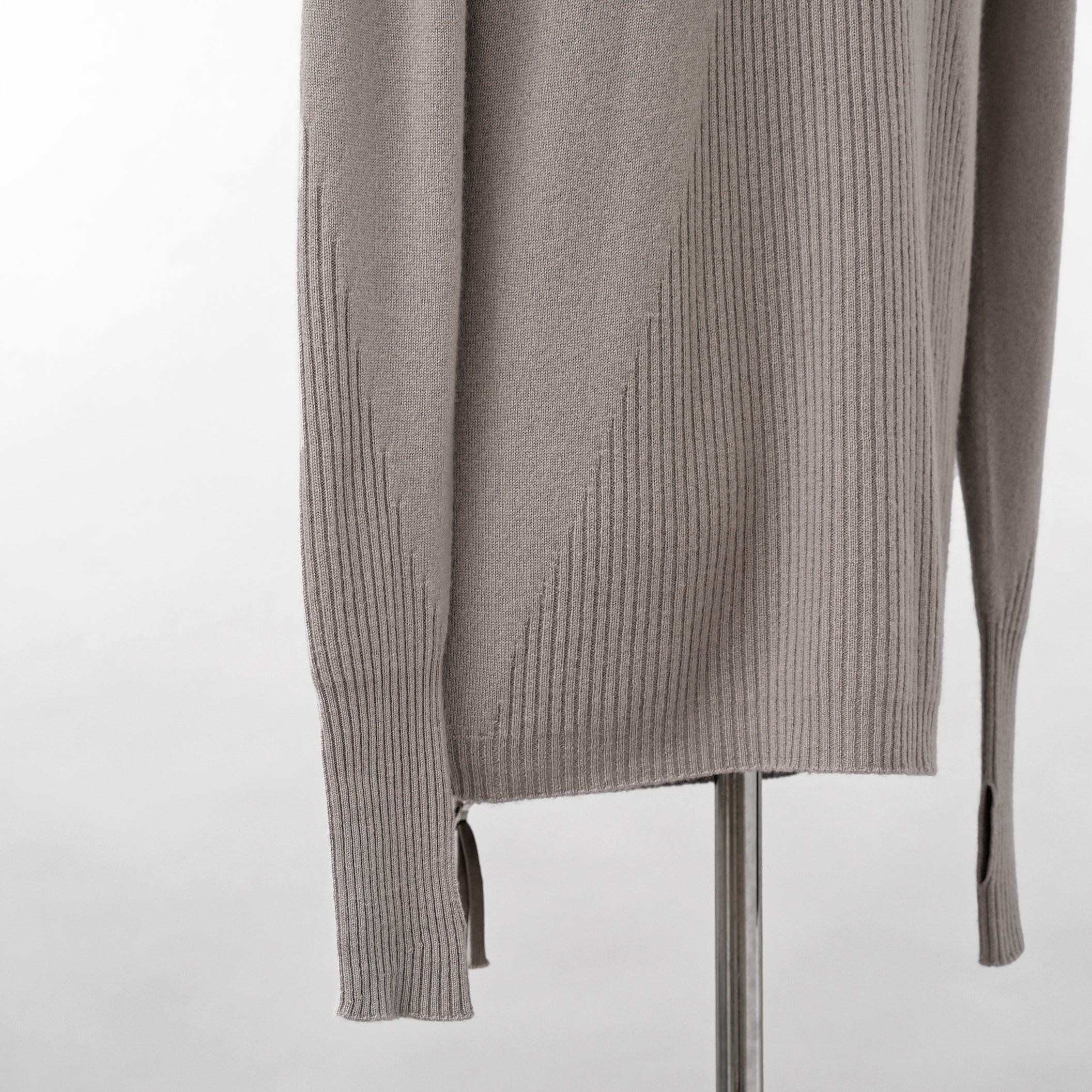 超希少 BORIS BIDJAN SABERI ボリスビジャンサベリ / 美品 カシミヤ 100% zipper2. シームレス3Dニット / FZB30008 / size S (LIGHT GRAY)