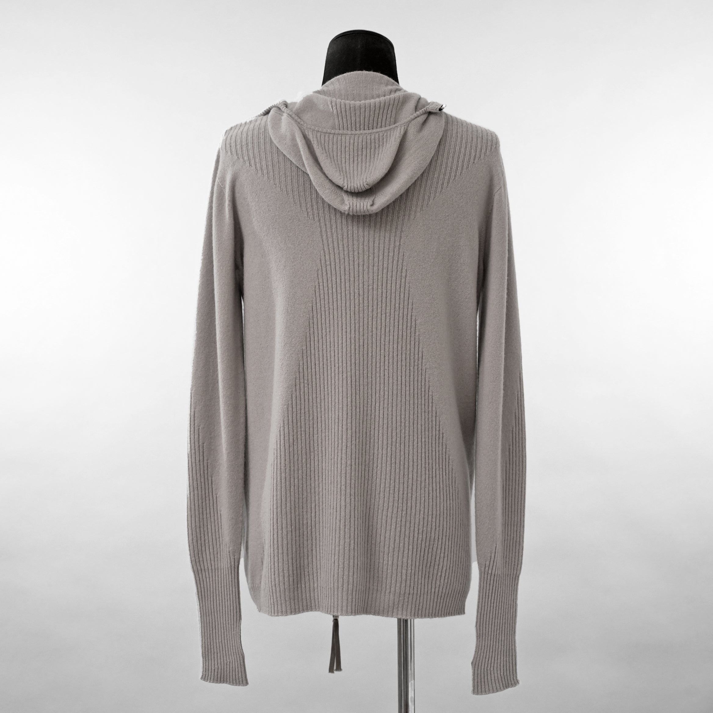 超希少 BORIS BIDJAN SABERI ボリスビジャンサベリ / 美品 カシミヤ 100% zipper2. シームレス3Dニット / FZB30008 / size S (LIGHT GRAY)