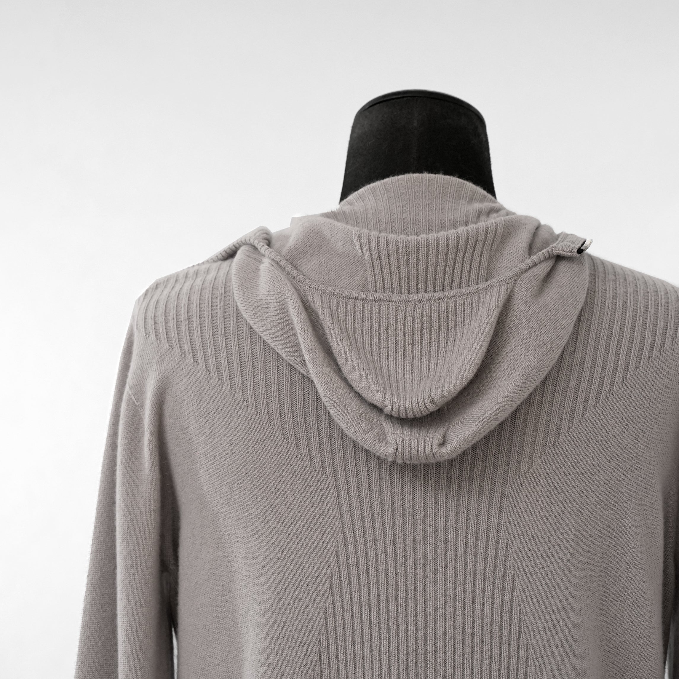 超希少 BORIS BIDJAN SABERI ボリスビジャンサベリ / 美品 カシミヤ 100% zipper2. シームレス3Dニット / FZB30008 / size S (LIGHT GRAY)