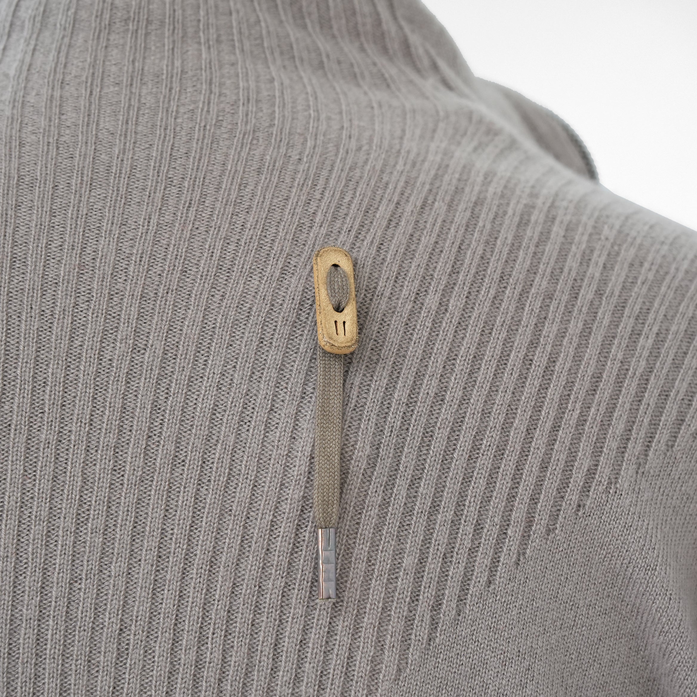 超希少 BORIS BIDJAN SABERI ボリスビジャンサベリ / 美品 カシミヤ 100% zipper2. シームレス3Dニット / FZB30008 / size S (LIGHT GRAY)