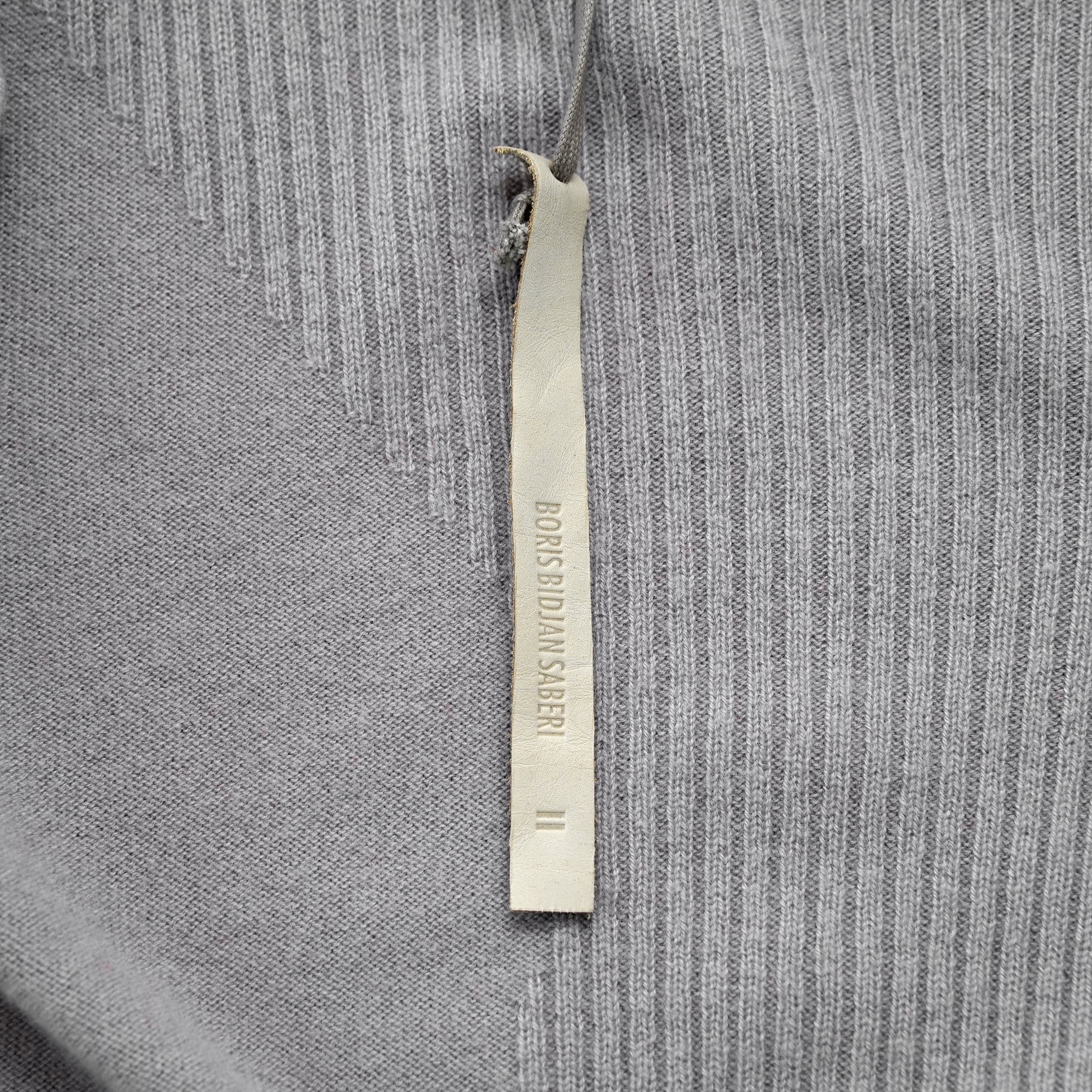超希少 BORIS BIDJAN SABERI ボリスビジャンサベリ / 美品 カシミヤ 100% zipper2. シームレス3Dニット / FZB30008 / size S (LIGHT GRAY)