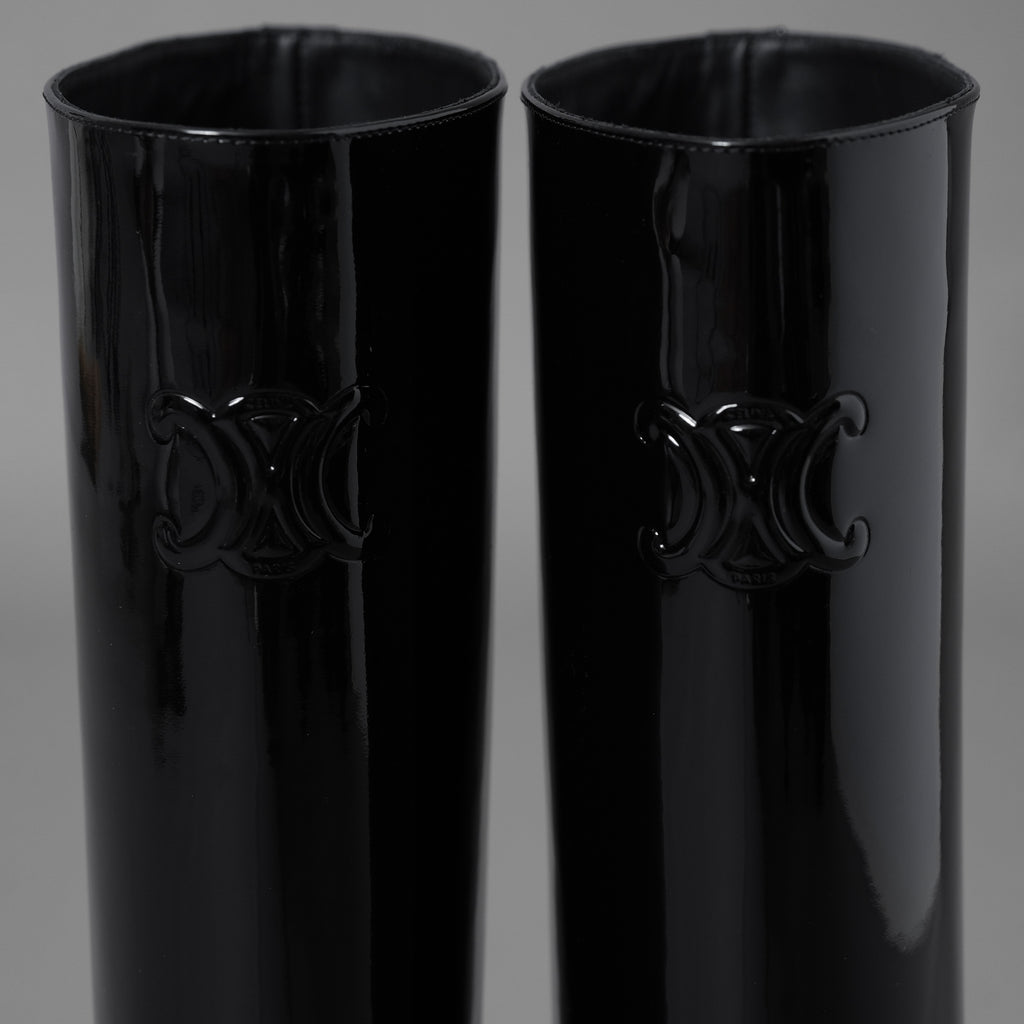 CELINE セリーヌ / 美品 24AW Les Bottes Celine トリオンフ ハイブーツ シューズ / DY3274 / size 37 (24cm) BLACK レディース 352094-izm