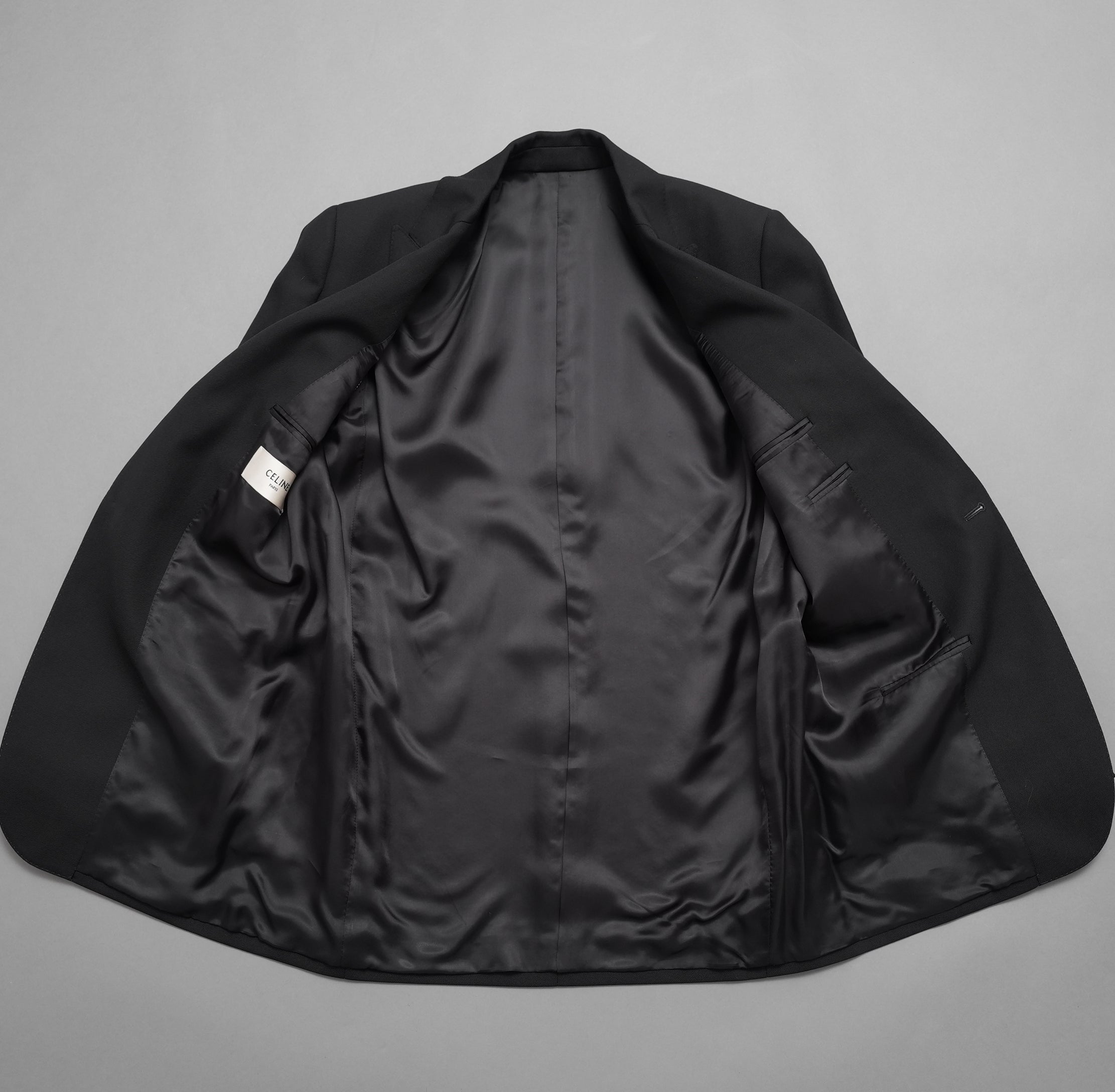 CELINE セリーヌ / 美品 19AW ロング レクタングル テーラードジャケット / 2V030120D / size 36 (BLACK) レディース