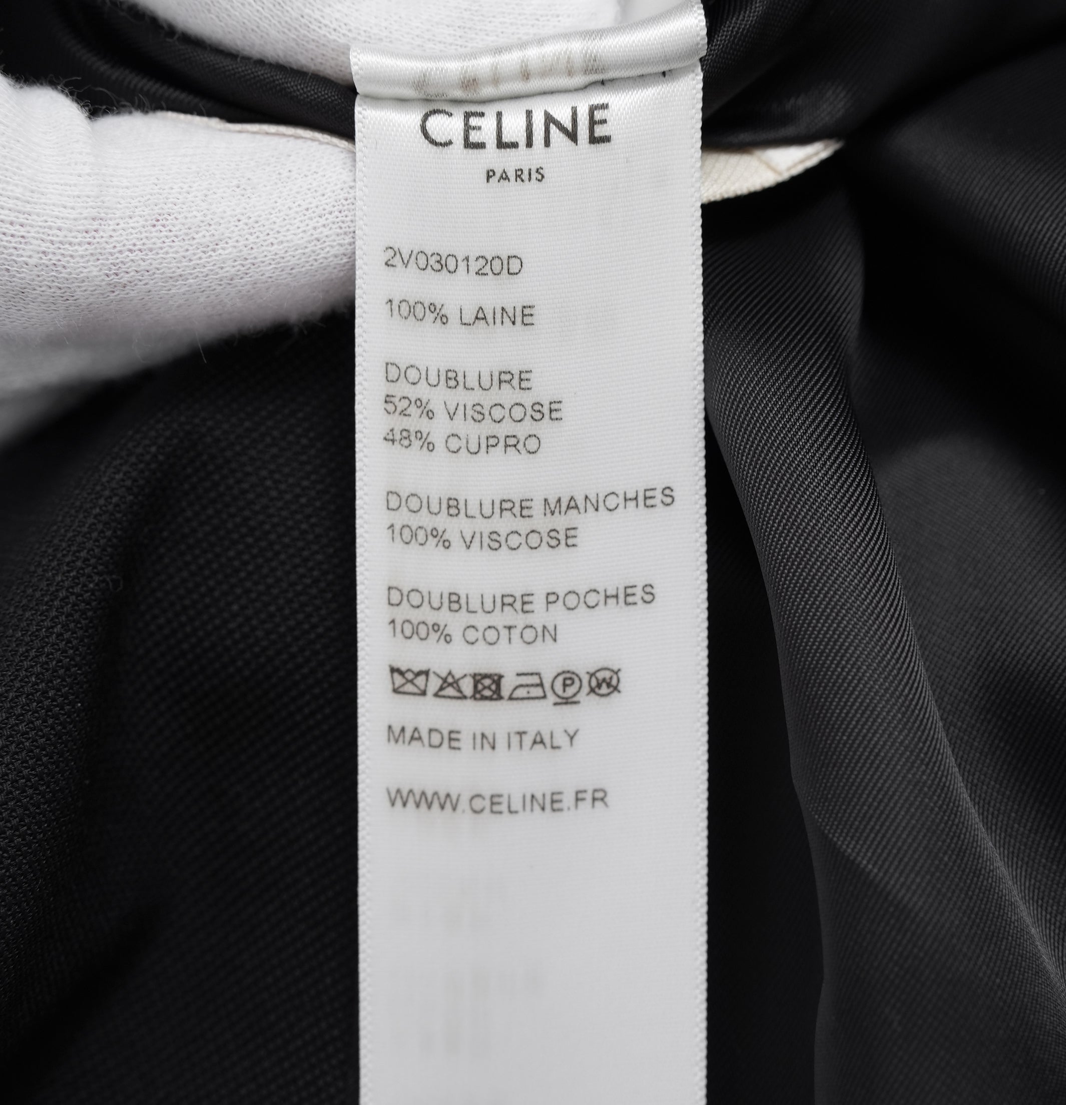 CELINE セリーヌ / 美品 19AW ロング レクタングル テーラードジャケット / 2V030120D / size 36 (BLACK) レディース