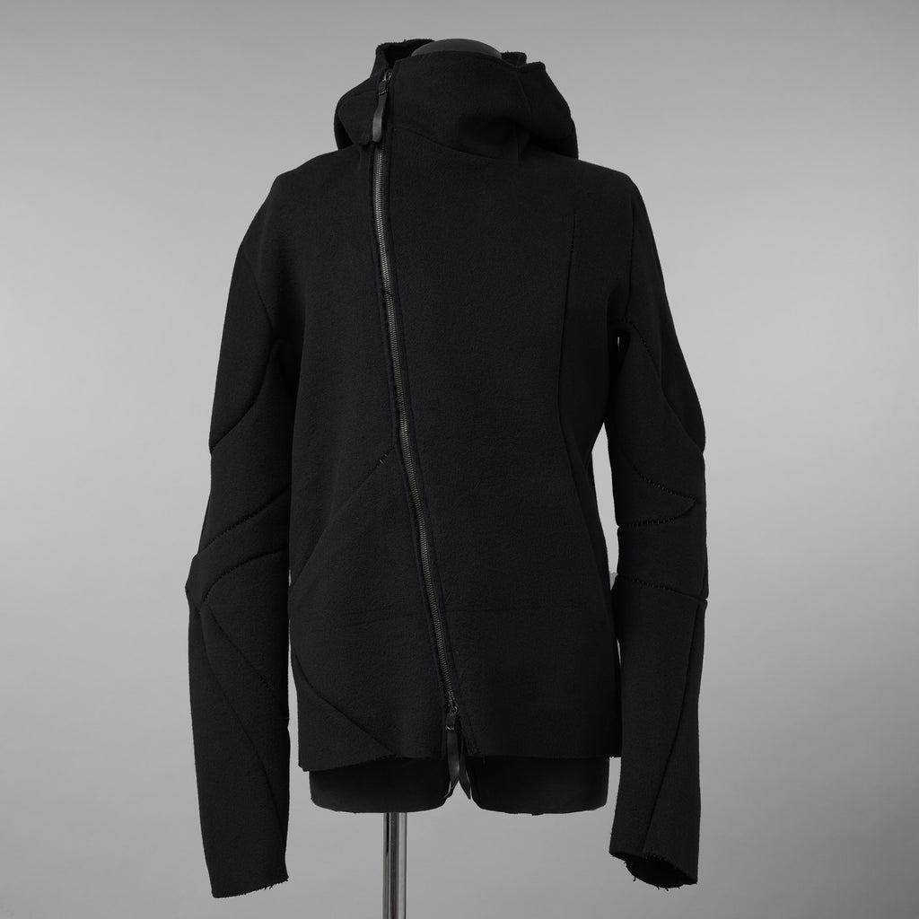LEON EMANUEL BLANCK レオンエマニュエルブランク / 美品 23AW Distortion Zipped Hoody / コットン フリース パーカー / DIS-M-HOZ-01 / size 46 (BLACK)