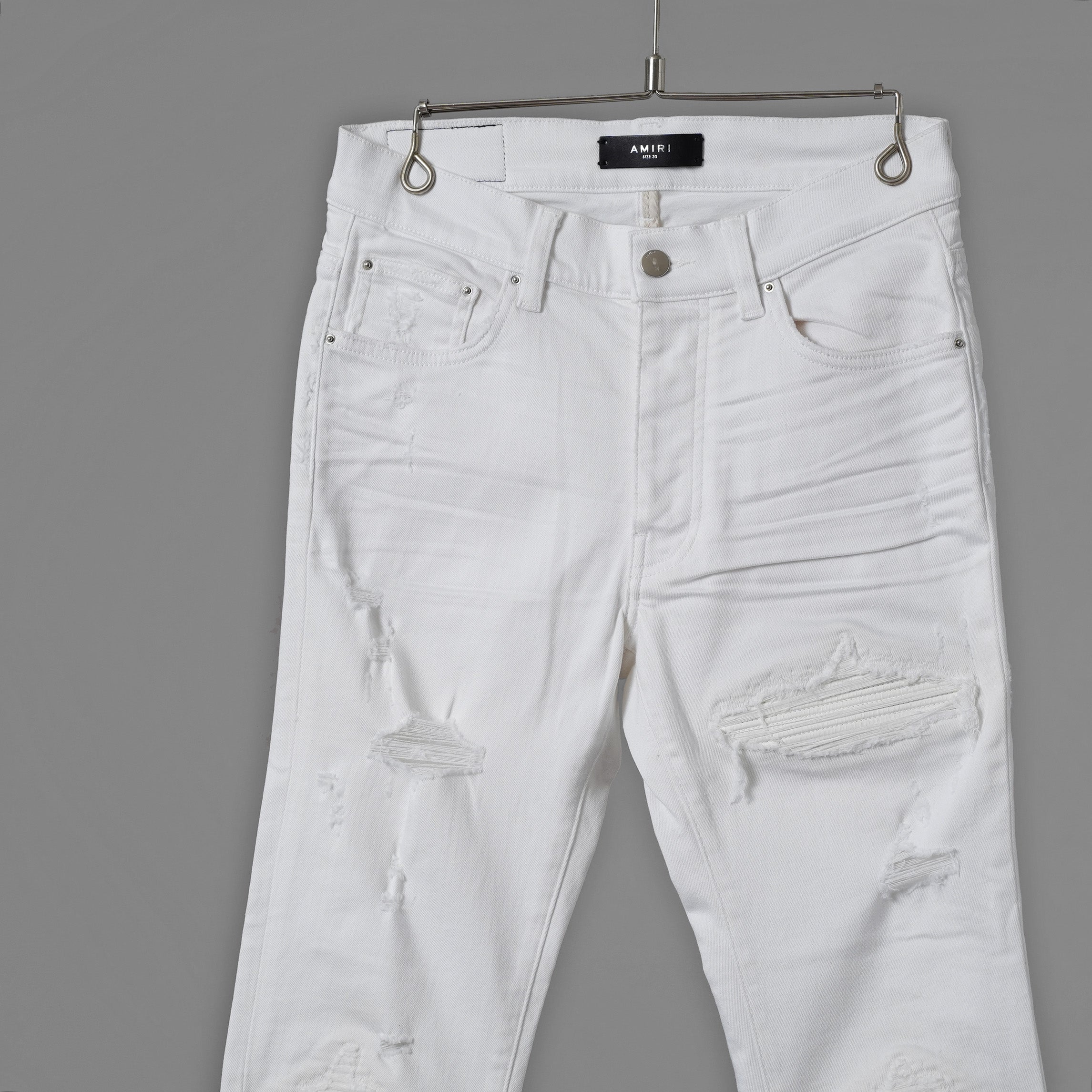 AMIRI アミリ / MX1 クラッシュ リペア加工 スキニー デニム パンツ / size 30 (WHITE) 352098-in-ue