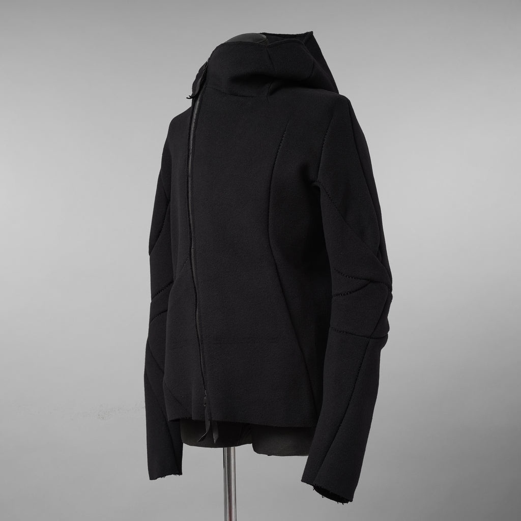 LEON EMANUEL BLANCK レオンエマニュエルブランク / 美品 23AW Distortion Zipped Hoody / コットン フリース パーカー / DIS-M-HOZ-01 / size 46 (BLACK)
