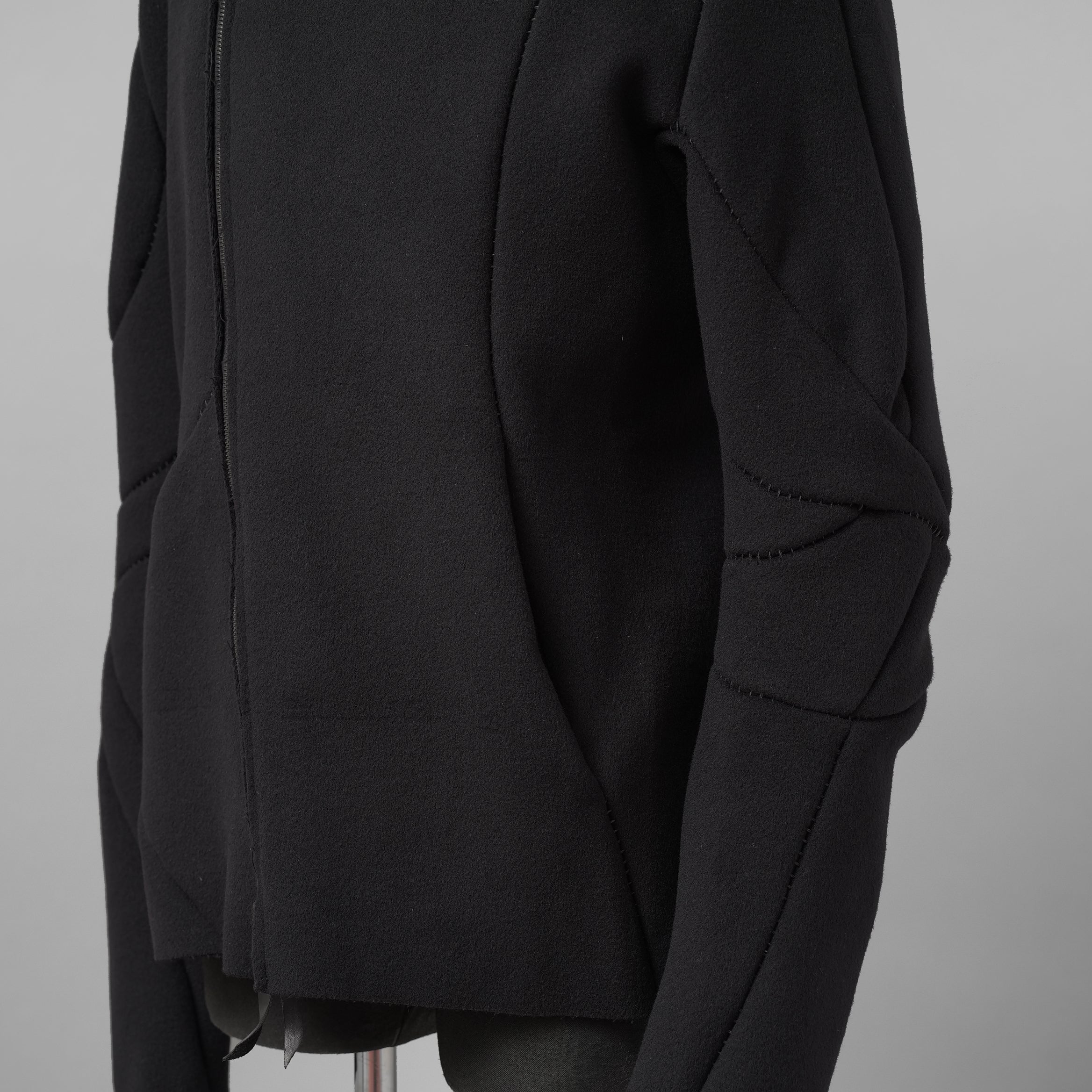 LEON EMANUEL BLANCK レオンエマニュエルブランク / 美品 23AW Distortion Zipped Hoody / コットン フリース パーカー / DIS-M-HOZ-01 / size 46 (BLACK)