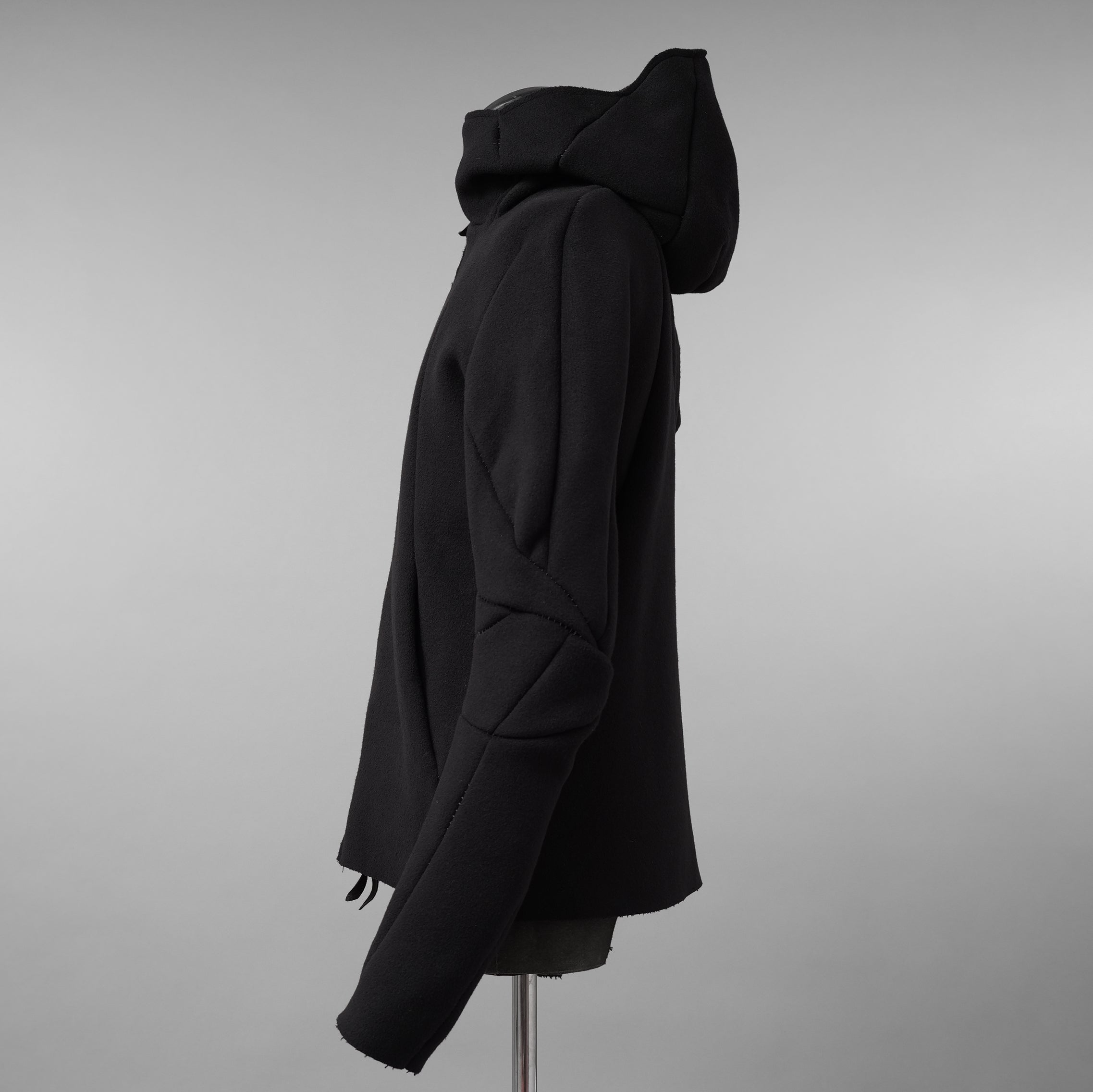 LEON EMANUEL BLANCK レオンエマニュエルブランク / 美品 23AW Distortion Zipped Hoody / コットン フリース パーカー / DIS-M-HOZ-01 / size 46 (BLACK)