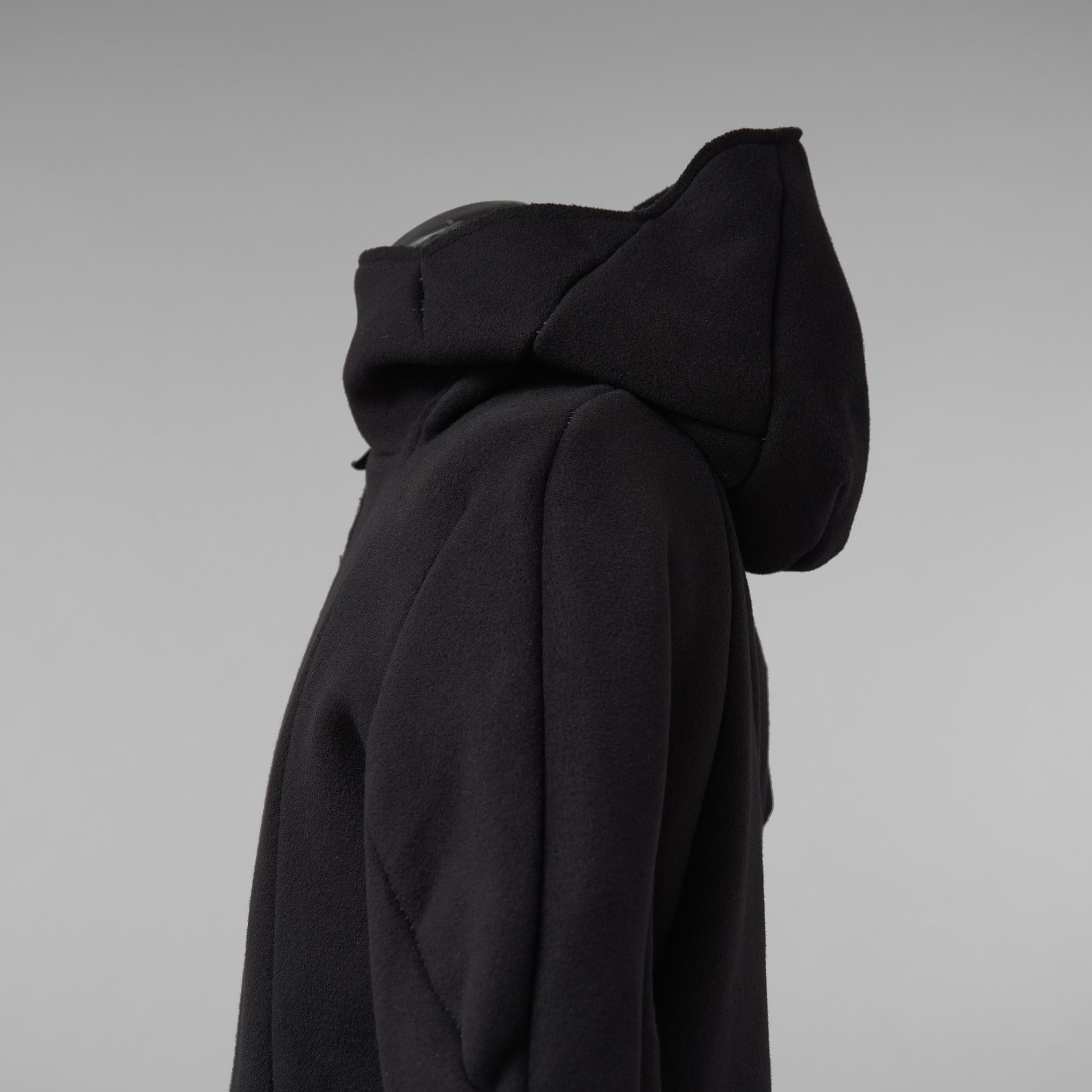 LEON EMANUEL BLANCK レオンエマニュエルブランク / 美品 23AW Distortion Zipped Hoody / コットン フリース パーカー / DIS-M-HOZ-01 / size 46 (BLACK)