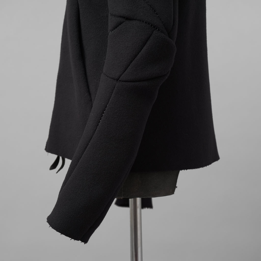 LEON EMANUEL BLANCK レオンエマニュエルブランク / 美品 23AW Distortion Zipped Hoody / コットン フリース パーカー / DIS-M-HOZ-01 / size 46 (BLACK)