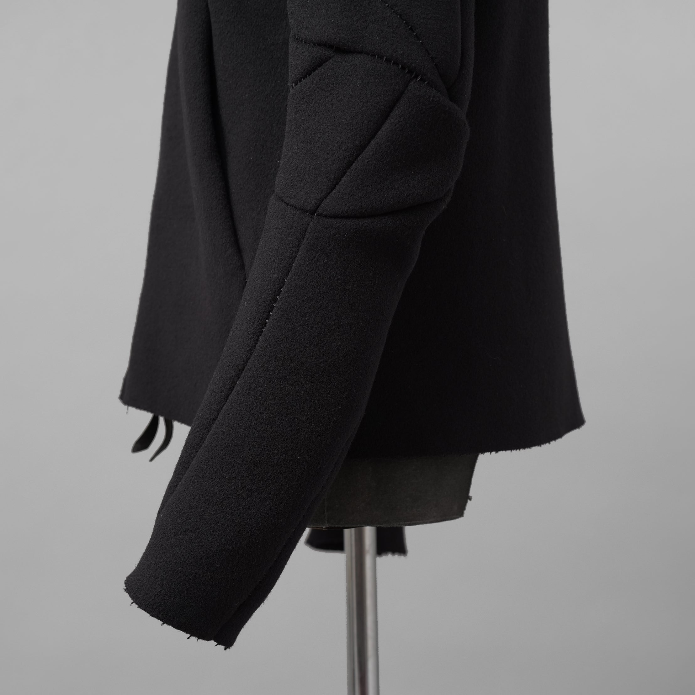 LEON EMANUEL BLANCK レオンエマニュエルブランク / 美品 23AW Distortion Zipped Hoody / コットン フリース パーカー / DIS-M-HOZ-01 / size 46 (BLACK)