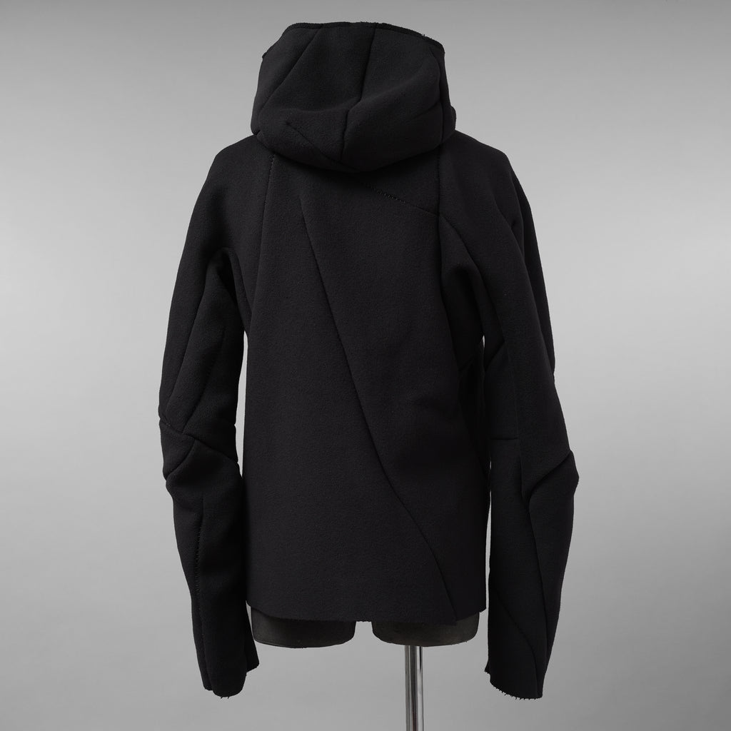LEON EMANUEL BLANCK レオンエマニュエルブランク / 美品 23AW Distortion Zipped Hoody / コットン フリース パーカー / DIS-M-HOZ-01 / size 46 (BLACK)