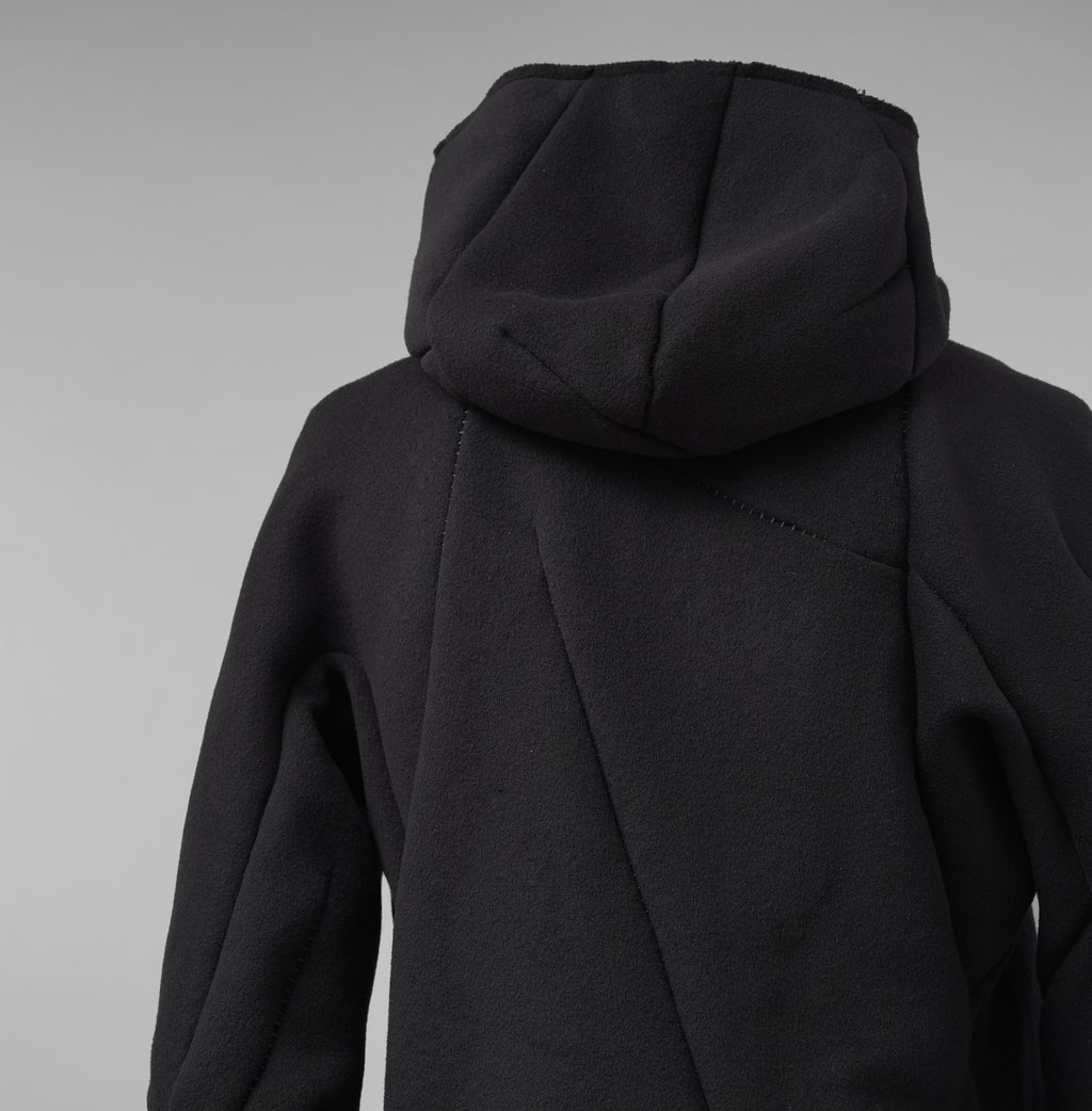 LEON EMANUEL BLANCK レオンエマニュエルブランク / 美品 23AW Distortion Zipped Hoody / コットン フリース パーカー / DIS-M-HOZ-01 / size 46 (BLACK)