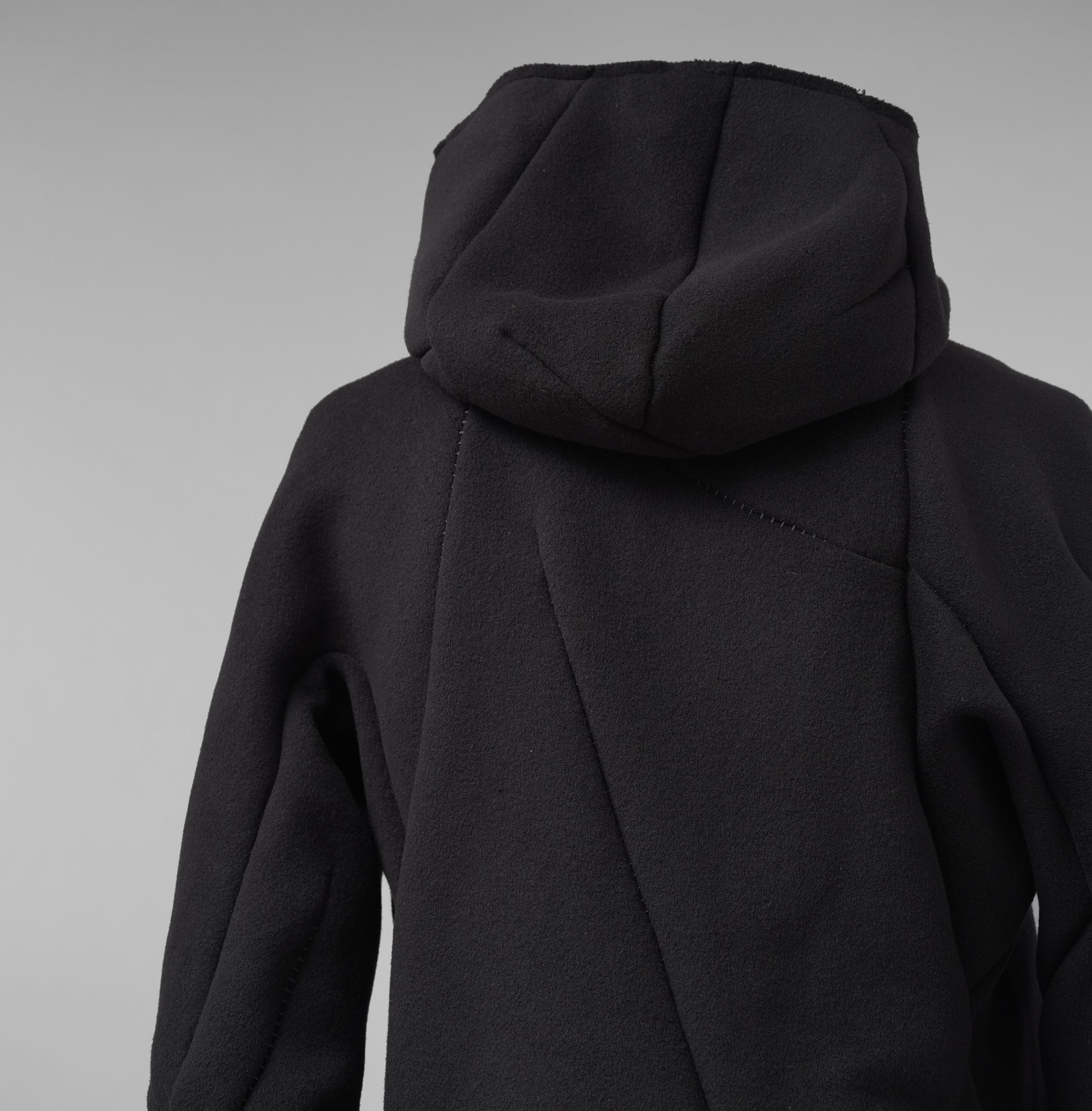 LEON EMANUEL BLANCK レオンエマニュエルブランク / 美品 23AW Distortion Zipped Hoody / コットン フリース パーカー / DIS-M-HOZ-01 / size 46 (BLACK)