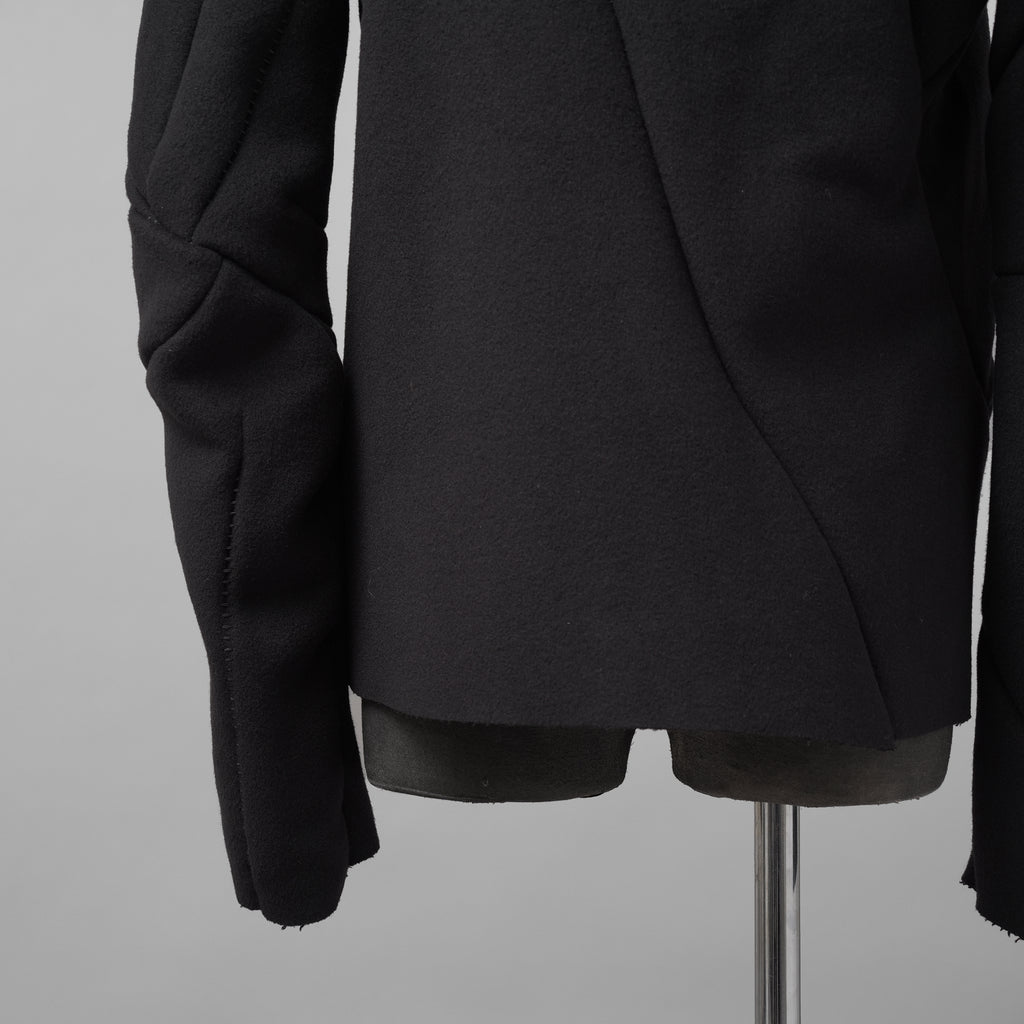 LEON EMANUEL BLANCK レオンエマニュエルブランク / 美品 23AW Distortion Zipped Hoody / コットン フリース パーカー / DIS-M-HOZ-01 / size 46 (BLACK)