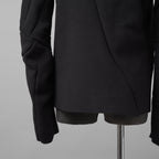 LEON EMANUEL BLANCK レオンエマニュエルブランク / 美品 23AW Distortion Zipped Hoody / コットン フリース パーカー / DIS-M-HOZ-01 / size 46 (BLACK)